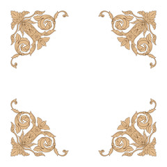 Classical baroque ornament vector 