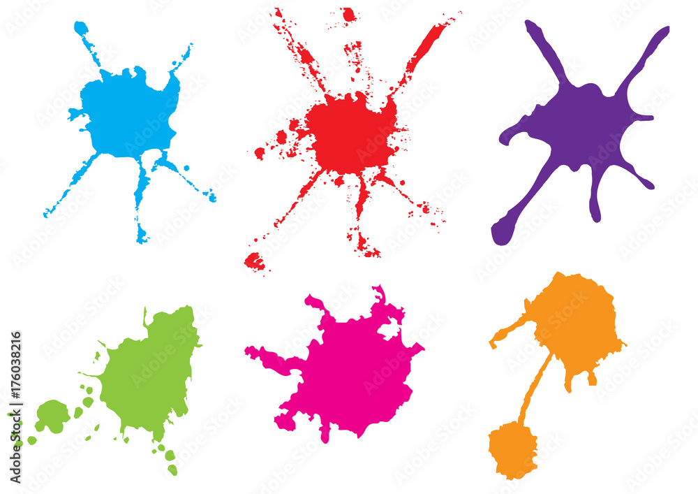 Poster vector color paint splatter. paint splatter set.vector illustration.