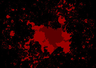 abstract vector  splatter red color on black color background