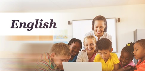 Fototapeta premium Composite image of english text on white background