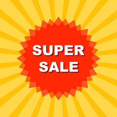 Super sale. The icon. Discounts. Black Friday. Purchase. Background. Rays