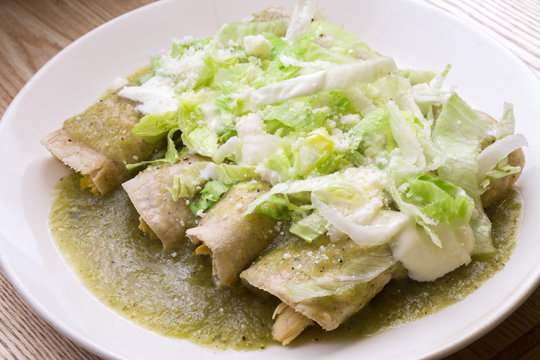 Authentic Mexican Green Enchiladas