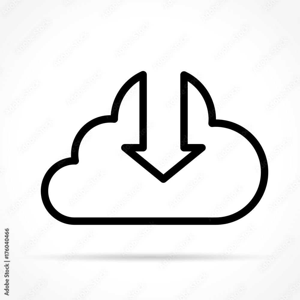 Canvas Prints download cloud icon on white background