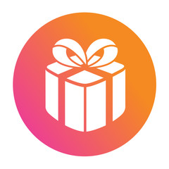 Circle colorful gradient christmas holiday gift box icon