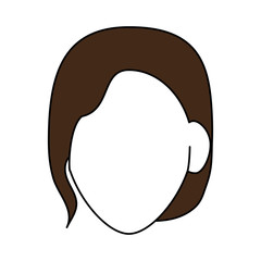 woman with short brown hair avatar portrait icon image vector illustration design