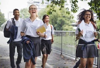 Students on their way home from school
