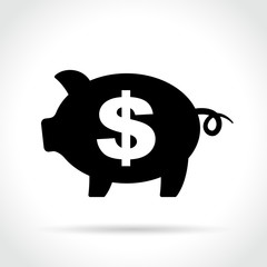 piggy bank icon on white background