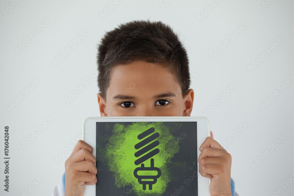 Poster composite image of digital composite image of light bulb on