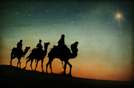 The three kings following the star.