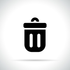 bin icon on white background
