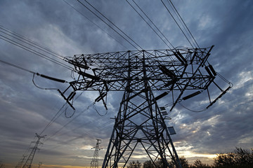 High voltage electric tower line