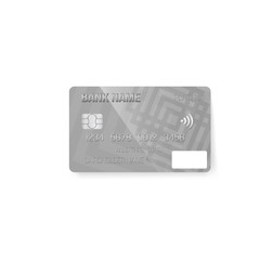 Illustration of Vector Credit Card. Photorealistic Bank Card Isolated on White Background