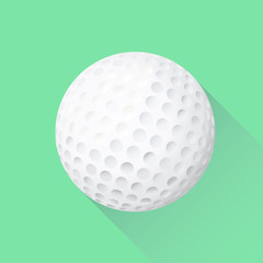 Isolated vector golf ball flat icon with shadow