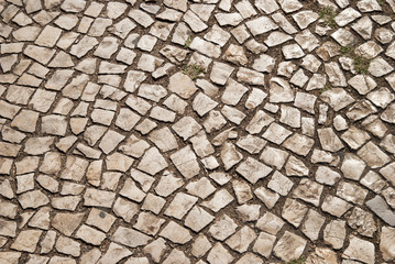 White stone floor in Squares at sunny day