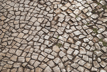 White stone floor in Squares at sunny day