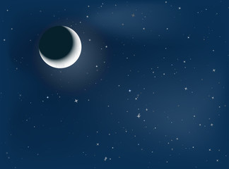 Obraz na płótnie Canvas moon and starry night