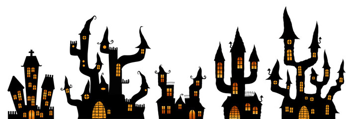 different Halloween castles