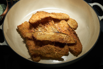 Delicious fried vegetable sliced eggplant