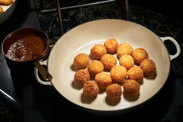 Vegetarian fried falafel chicken balls