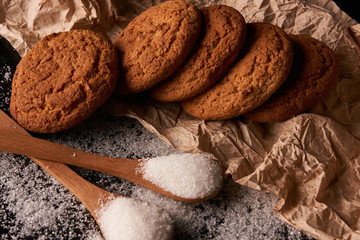 Delicious homemade sugar vanilla oatmeal cookies