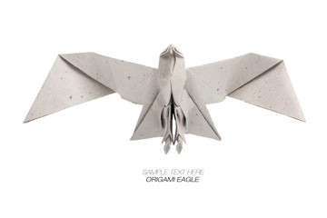 Origami eagle of craft paper - obrazy, fototapety, plakaty