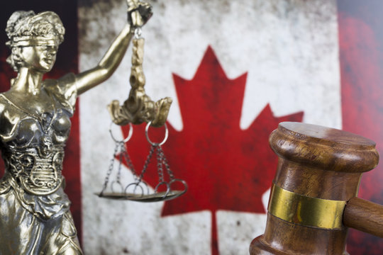 Law, Judge Mallet and Canadian Flag