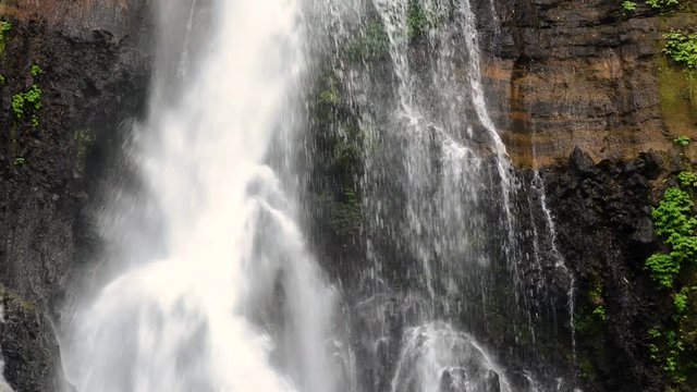 beautiful and powerful waterfall close up.