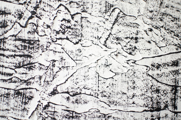 Obraz premium Black and white textured background. Black paint on the white free designed wall