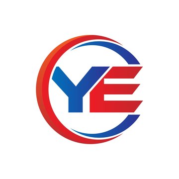 ye logo vector modern initial swoosh circle blue and red