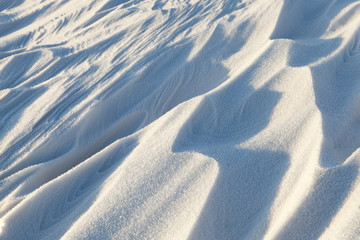 Snowdrifts, a field in winter