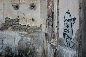 old wall with graffiti