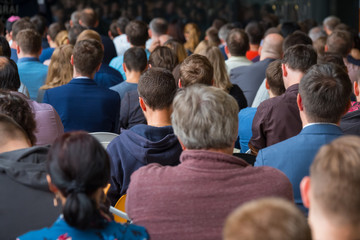 Audience at the conference, back view