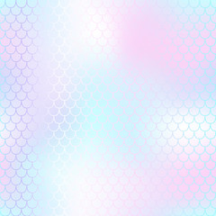 Pastel pink mermaid seamless pattern. Fantastic fish scale vector pattern. © Elya.Q