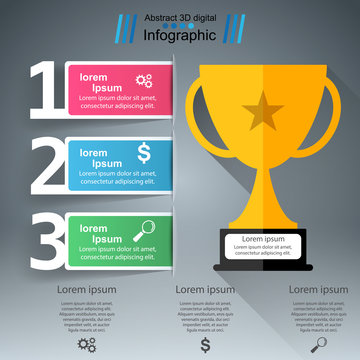 Golden cup - business infographic. Vector eps 10