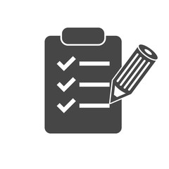 Clipboard and pencil icon 