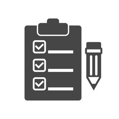 Clipboard and pencil icon 