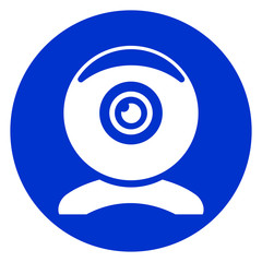 webcam circle blue icon