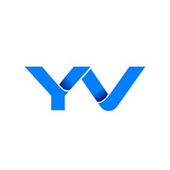 yv logo initial logo vector modern blue fold style