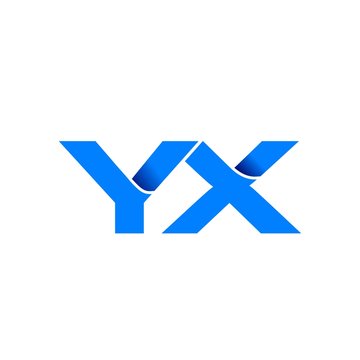yx logo initial logo vector modern blue fold style