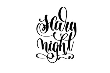 scary night hand lettering halloween holiday inscription