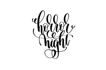 horror night hand lettering halloween holiday inscription