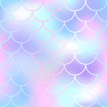 Mermaid vector seamless pattern. Aquatic surface design.