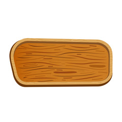 Wooden board in cartoon style. Timber board vector illustration on white background.