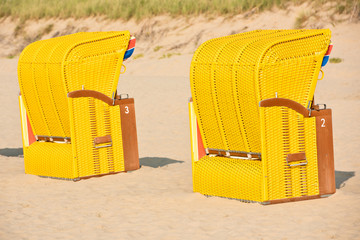 Beach wicker chairs strandkorb