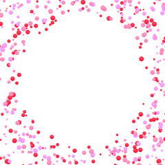 Gentle pink to red color abstract confetti background