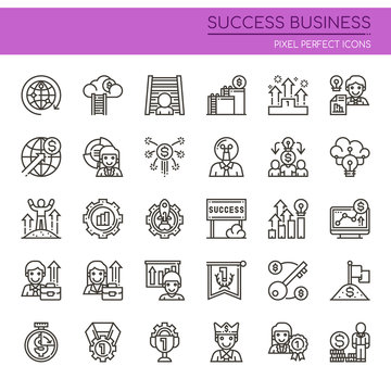 Success Business , Thin Line and Pixel Perfect Icons.