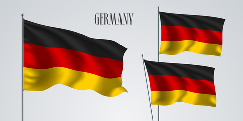 Obraz premium Germany waving flag set of vector illustration