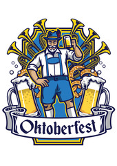 old man cheerful enjoying oktoberfest