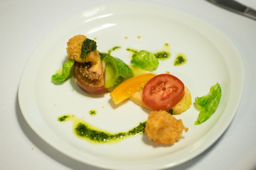 Entrée repas gastronomique