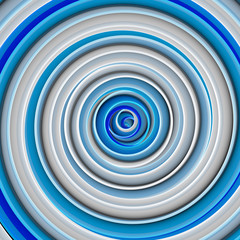 White blue twisted shape abstract 3D render